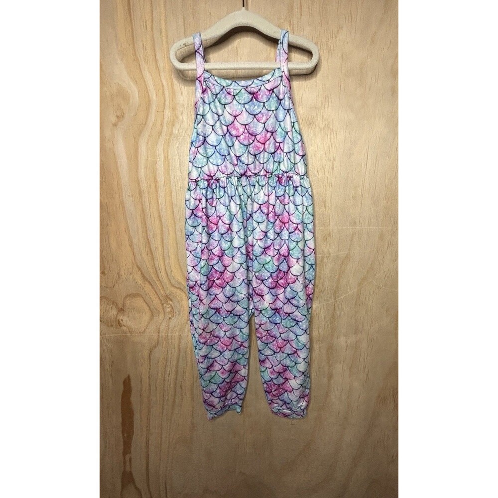 Mermaid Scale Jumpsuit Kids Size 3T Multicolor Harem Sleeveless